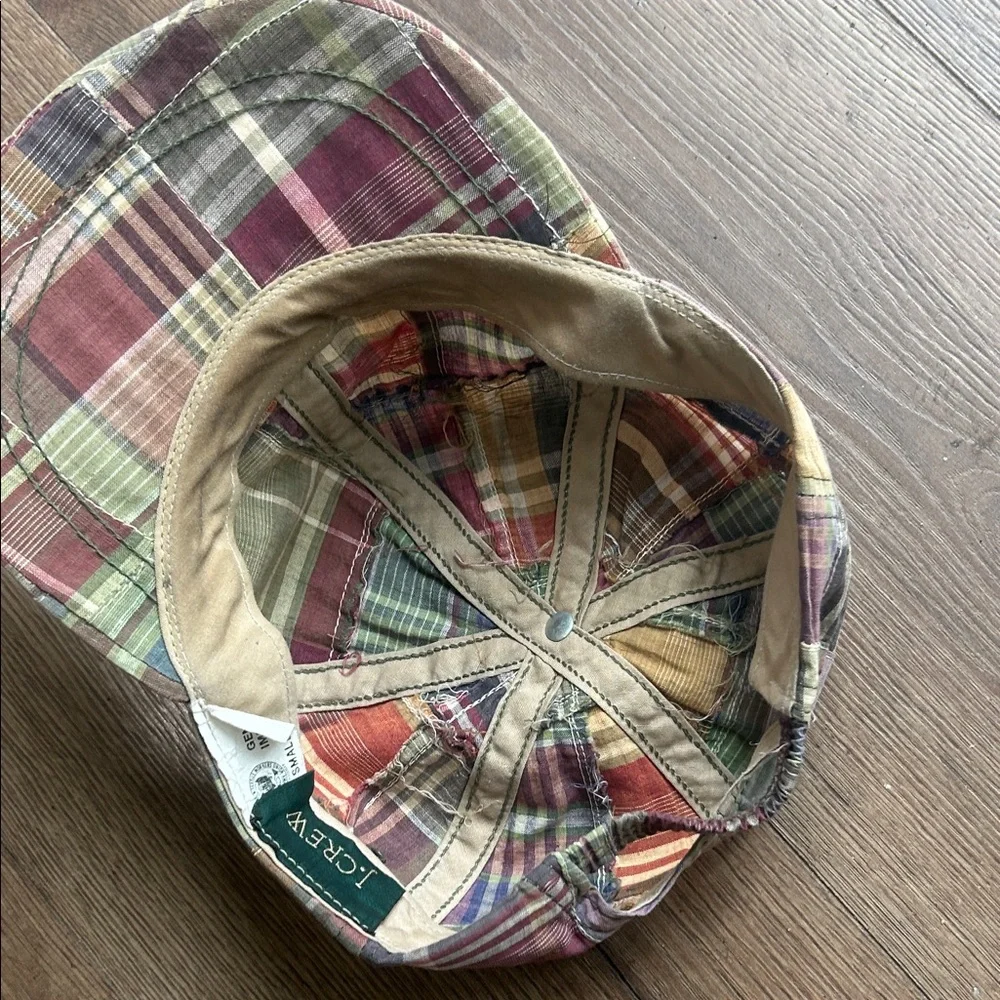 J. Crew real Madras Pastel Plaid Cotton Cap !!